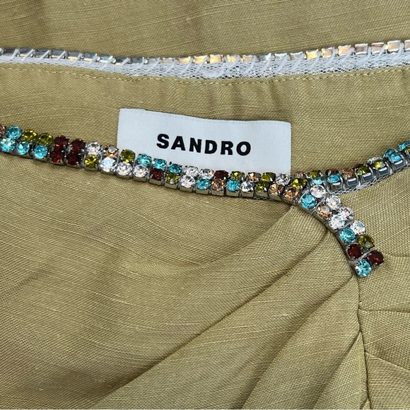 NWOT Sandro Rhinestone Waist Olariane Midi Skirt-w/ missing crystals/dropped hem - Picture 5 of 16